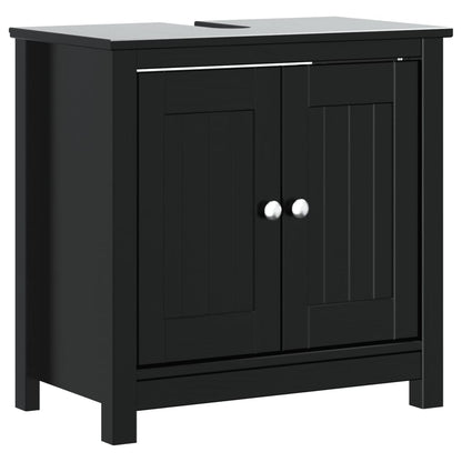 Bathroom Sink Cabinet BERG Black 60x34x59 cm Solid Wood Pine