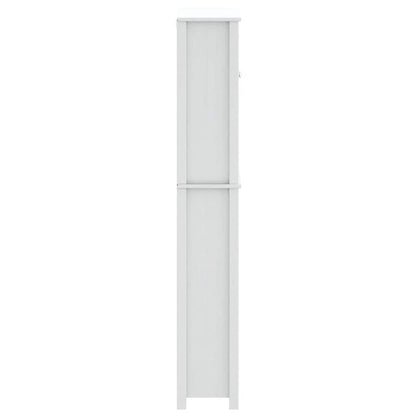 Washing Machine Cabinet BERG White 76x27x164.5 cm Solid Wood
