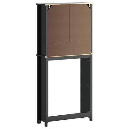 Washing Machine Cabinet "BERG" Black 76x27x164,5 cm Solid Wood