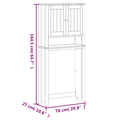 Washing Machine Cabinet BERG Black 76x27x164.5 cm Solid Wood