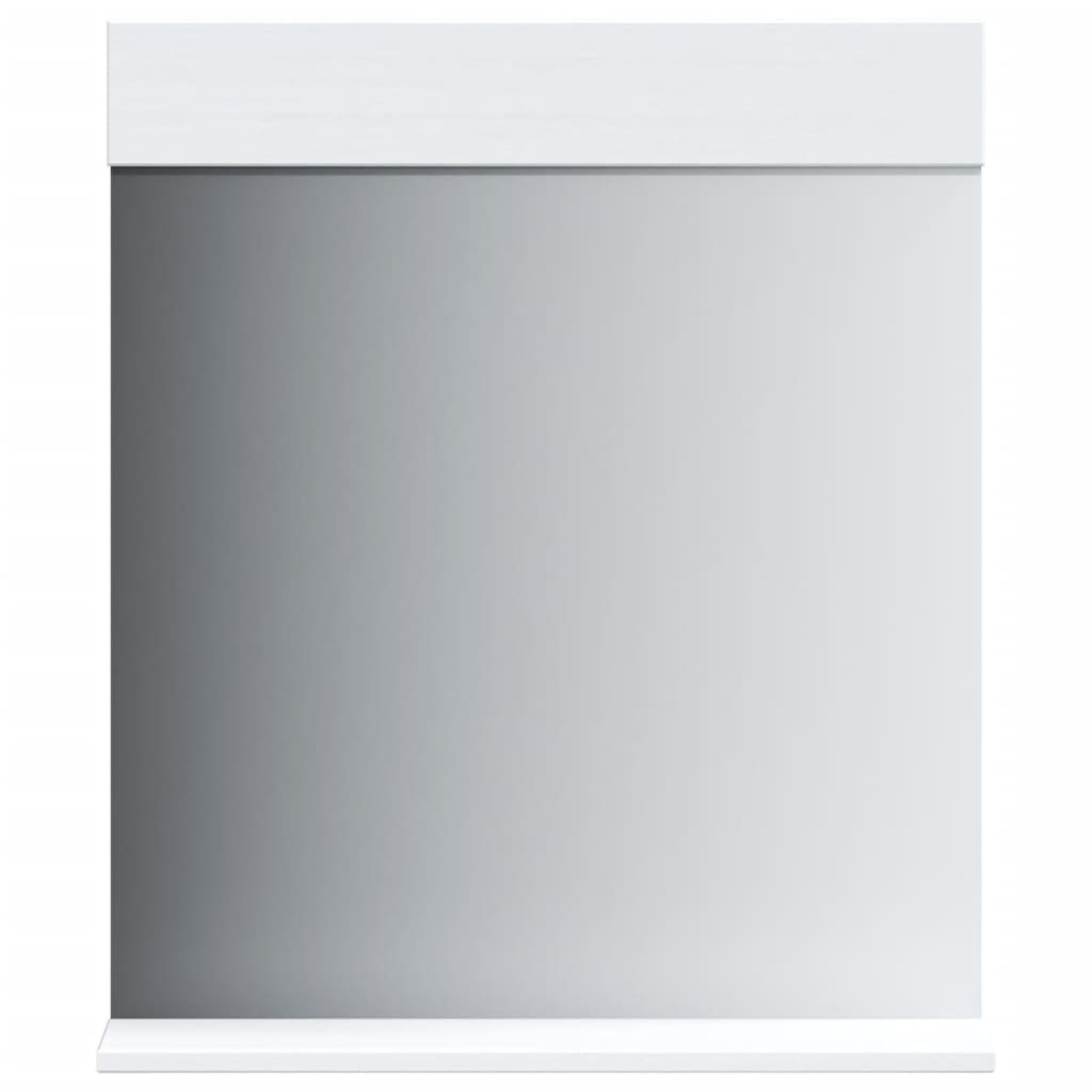 Bathroom Mirror with Shelf BERG White 60x12x70 cm Solid Wood
