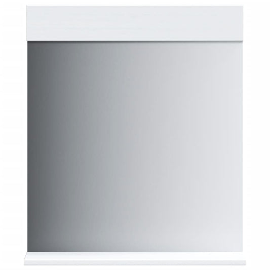 Bathroom Mirror with Shelf BERG White 60x12x70 cm Solid Wood