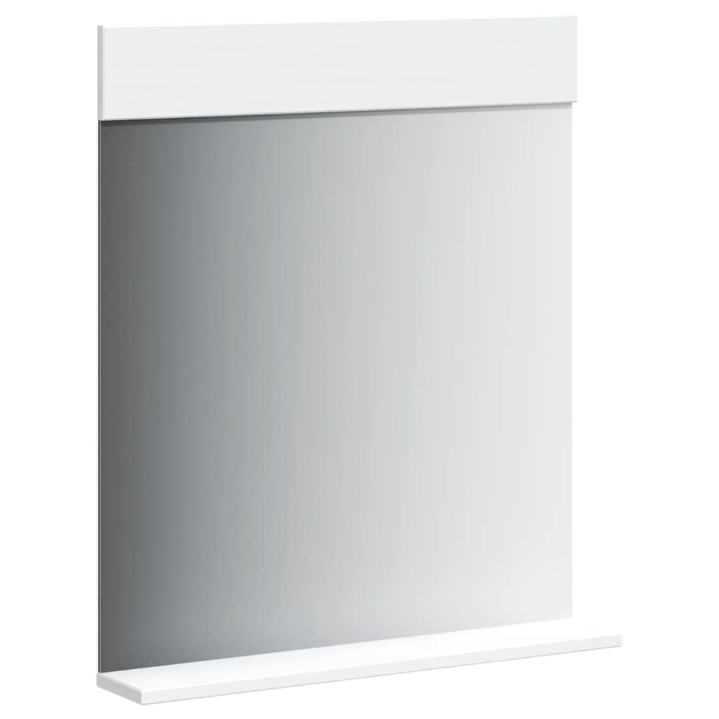 Bathroom Mirror with Shelf BERG White 60x12x70 cm Solid Wood