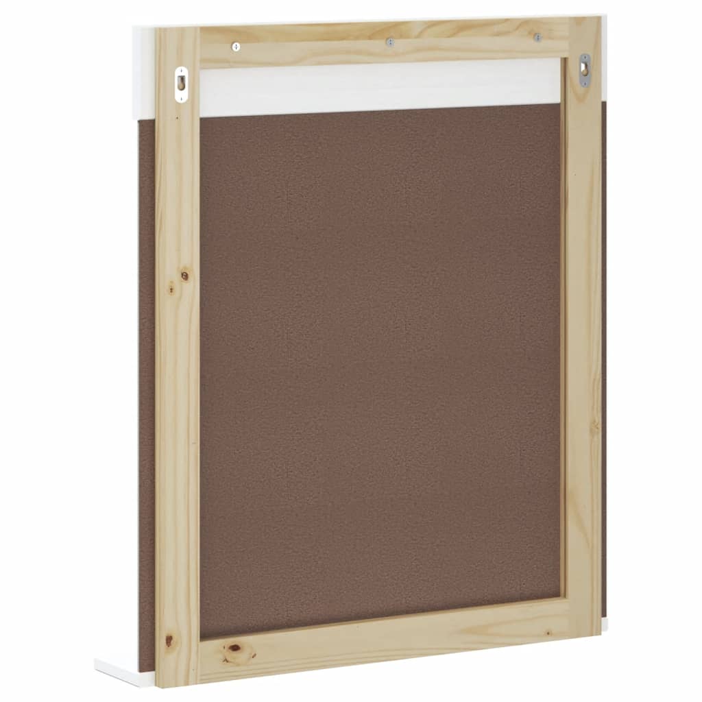 Bathroom Mirror with Shelf BERG White 60x12x70 cm Solid Wood