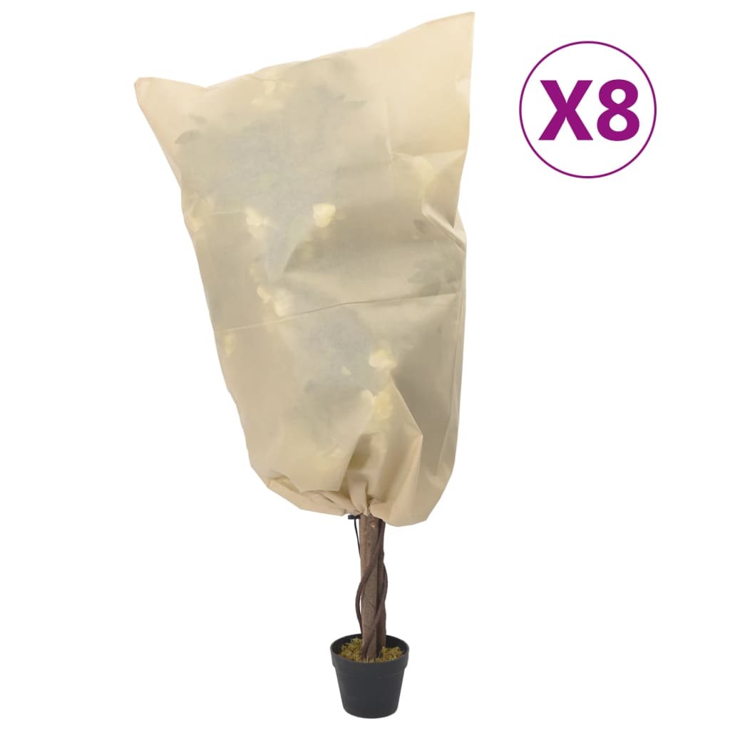 Plant Fleece Covers with Drawstring 8 pcs 70 g/m² 0.8x1.2 m