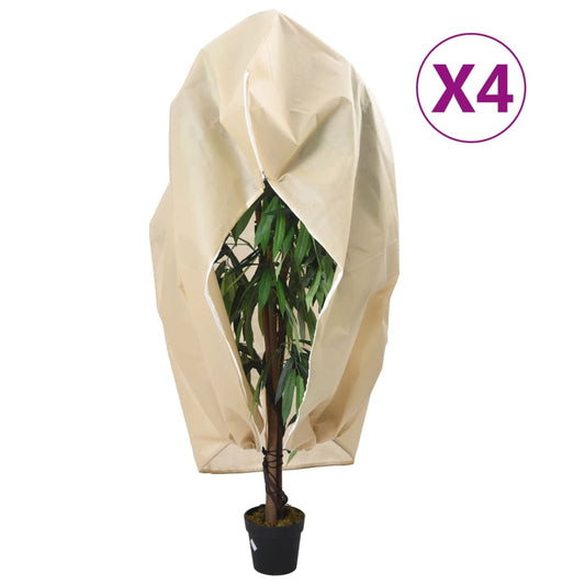 Plant Fleece Covers with Zip 4 pcs 70 g/m² 1.55x1.55 m
