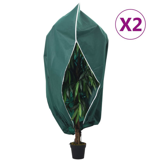 Plant Fleece Covers with Zip 2 pcs 70 g/m² 2.36x2 m