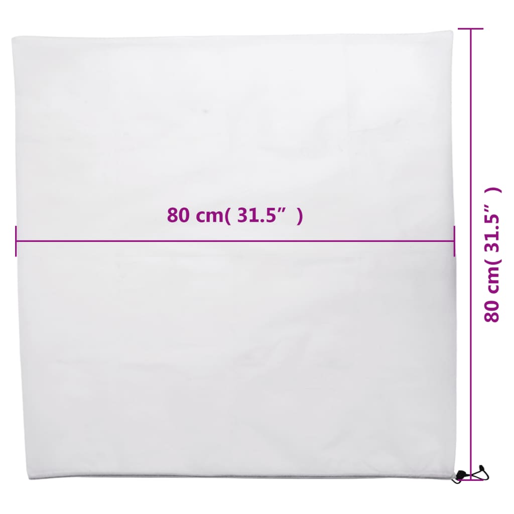 Plant Fleece Covers with Drawstring 12 pcs 70 g/m² 0.8x0.8 m, ideal for protecting plants from winter cold, crafted from breathable non-woven fabric.