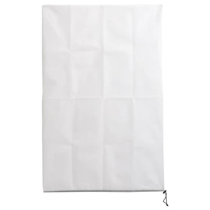 Plant Fleece Covers with Zip 10 pcs 70 g/m² 1x1.55 m displayed on a garden table, showcasing their breathable non-woven fabric.