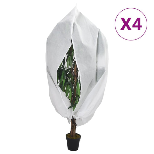 Plant Fleece Covers with Zip 4 pcs 70 g/m² 3.93x3.5 m