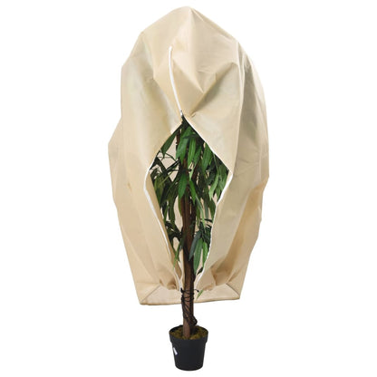 Plant Fleece Covers with Zip 4 pcs 70 g/m² 3.14x2.5 m, featuring drawstring and zip design for easy access and secure fitting.