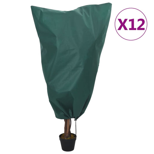 Plant Fleece Covers with Drawstring 12 pcs 70 g/m² 0.8x1.2 m