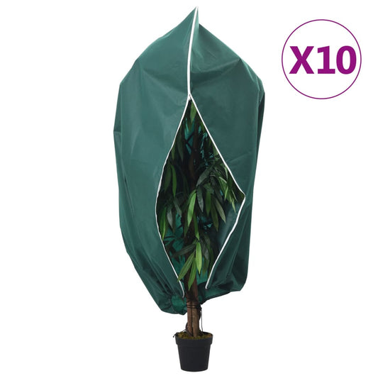 Plant Fleece Covers with Zip 10 pcs 70 g/m² 1.2x1.8 m