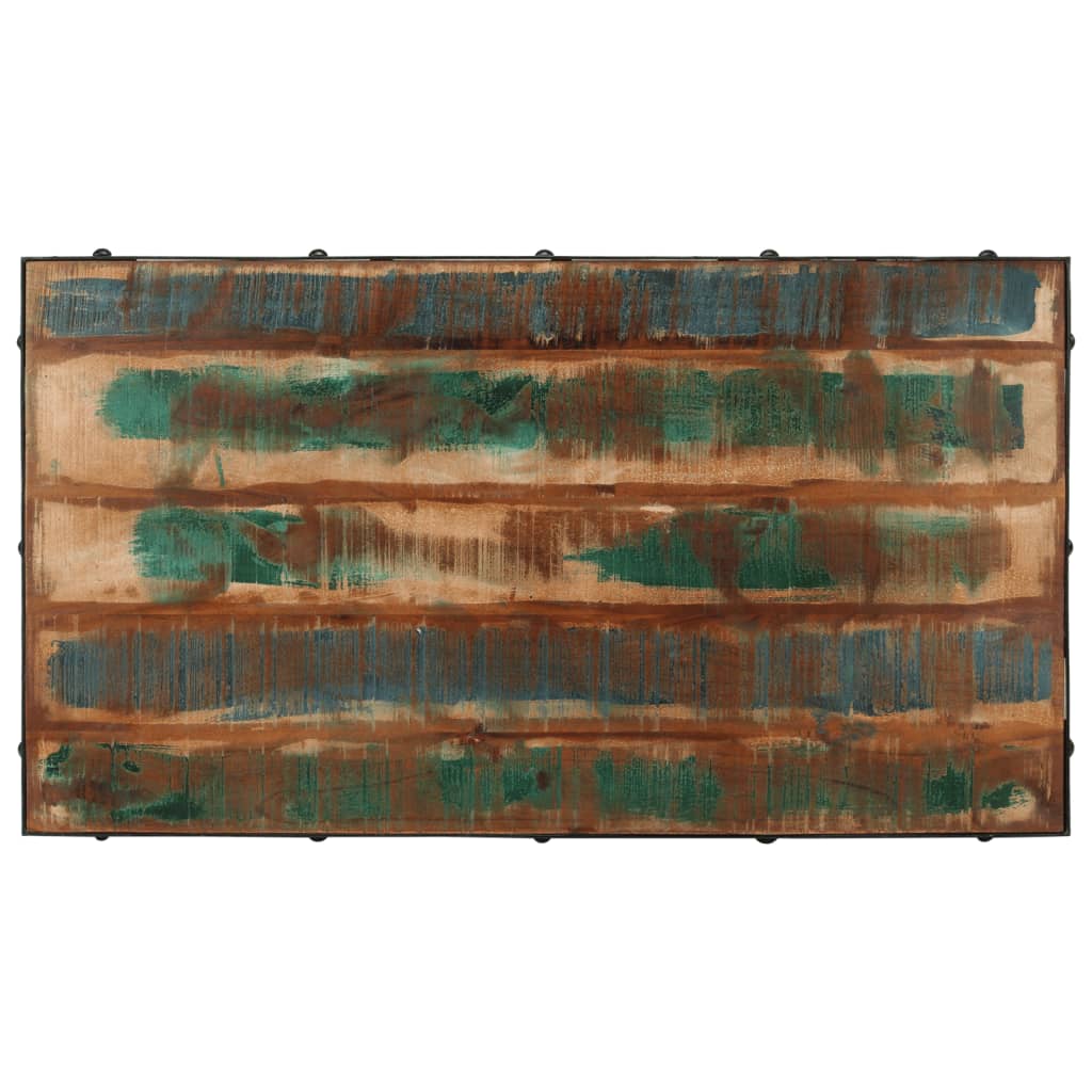 Coffee Table with Wheels Solid Reclaimed Wood 100x55x26 cm