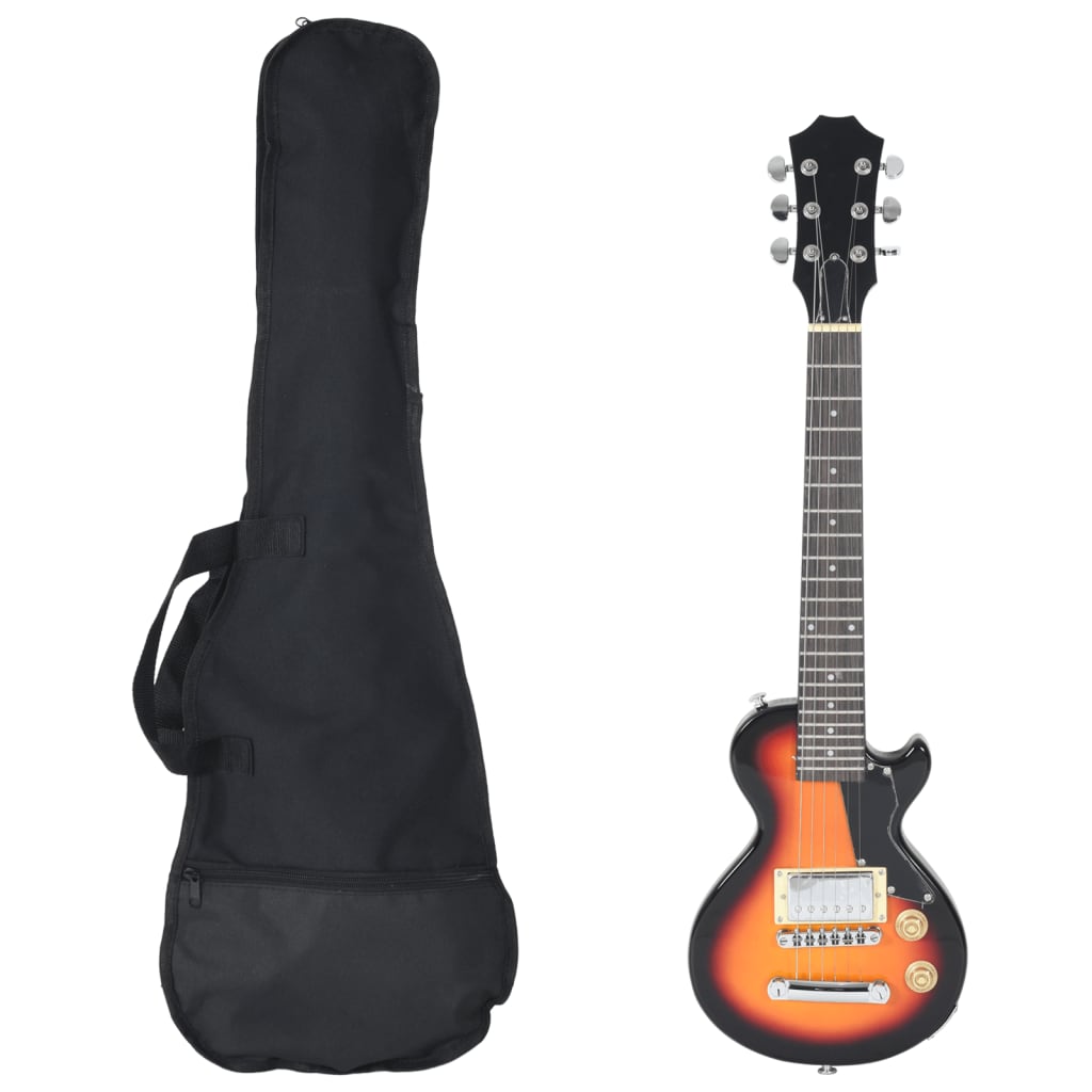 Electric Guitar for Kids with Bag Brown and Black 3/4 30" - showcasing the unique design perfect for young learners.
