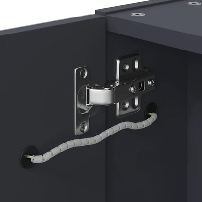 Bathroom Mirror Cabinet with LED Light Grey 45x13x52 cm