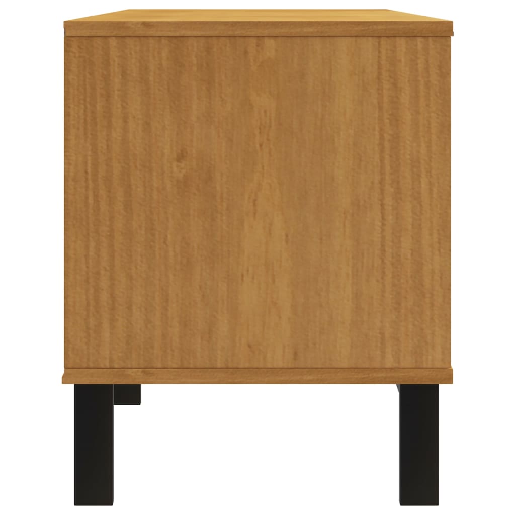 TV Cabinet with Glass Door "FLAM" 158x40x50 cm Solid Wood Pine