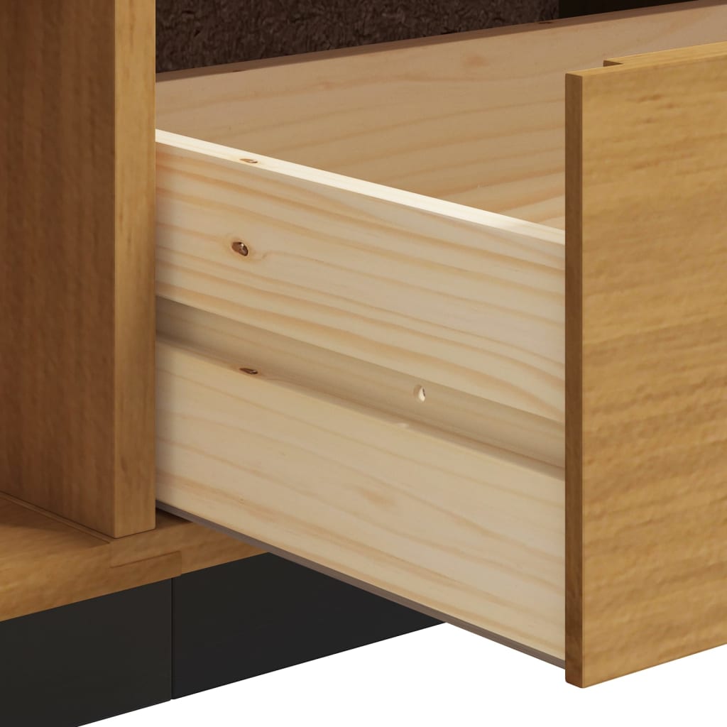 TV Cabinet with Glass Door "FLAM" 158x40x50 cm Solid Wood Pine