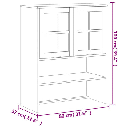 Top for Highboard with Glass Doors "FLAM" Solid Wood Pine