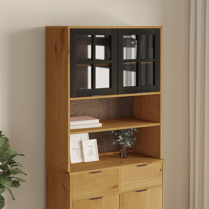Top for Highboard with Glass Doors "FLAM" Solid Wood Pine