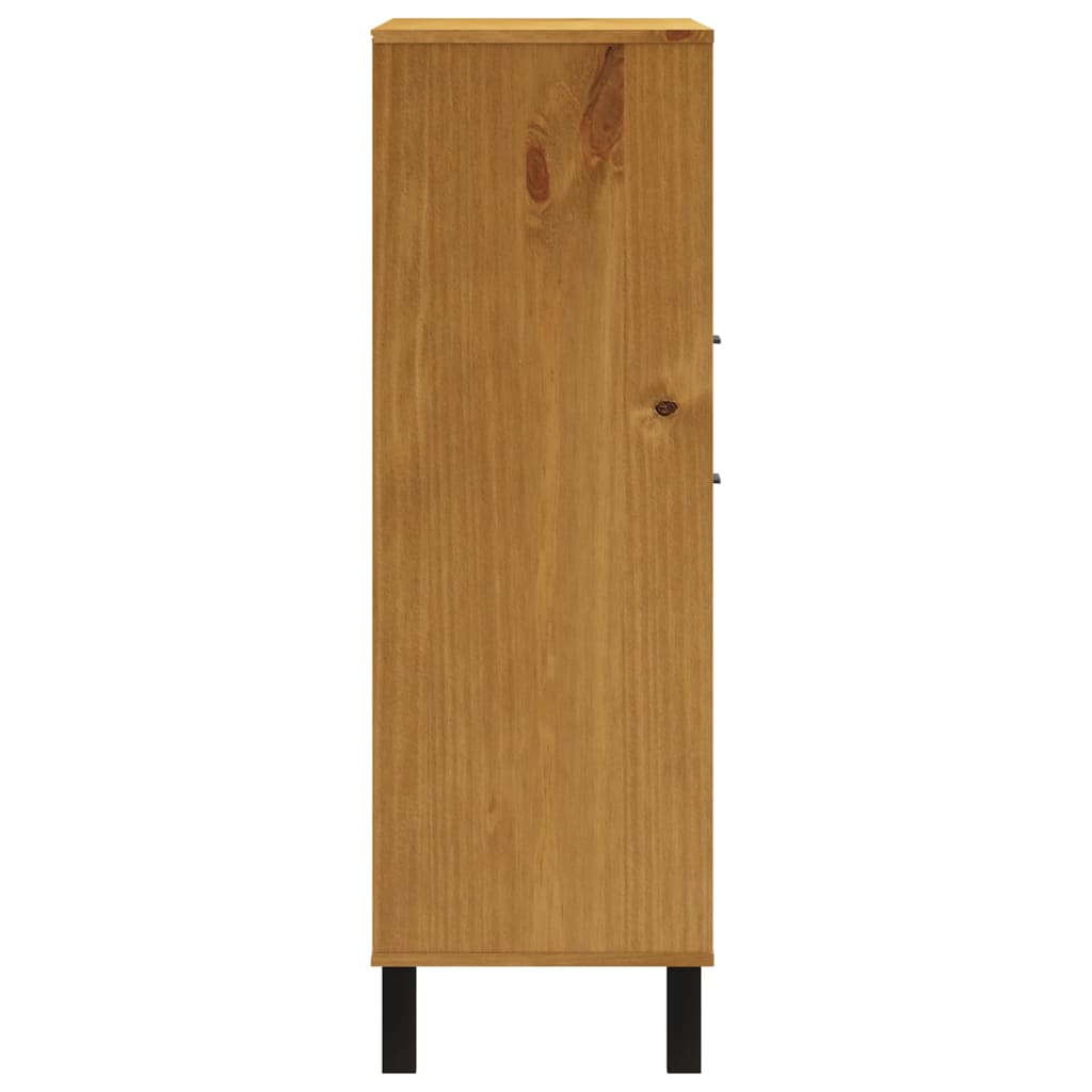 Highboard with Glass Door "FLAM" 92x40x122,5 cm Solid Wood Pine