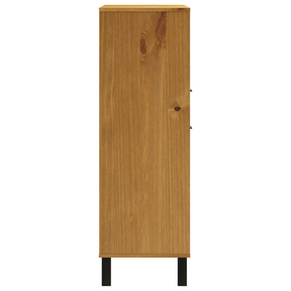Highboard with Glass Door "FLAM" 92x40x122,5 cm Solid Wood Pine