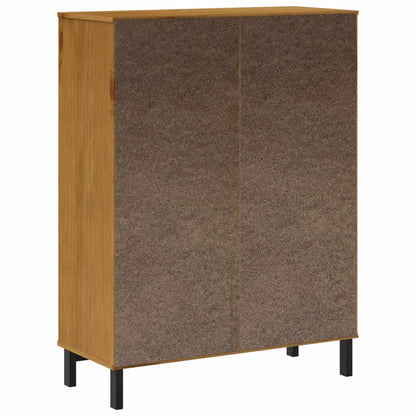 Highboard with Glass Door "FLAM" 92x40x122,5 cm Solid Wood Pine