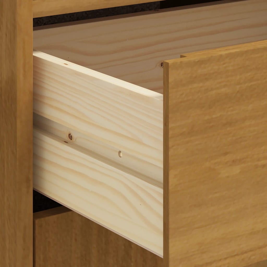 Highboard with Glass Door "FLAM" 92x40x122,5 cm Solid Wood Pine