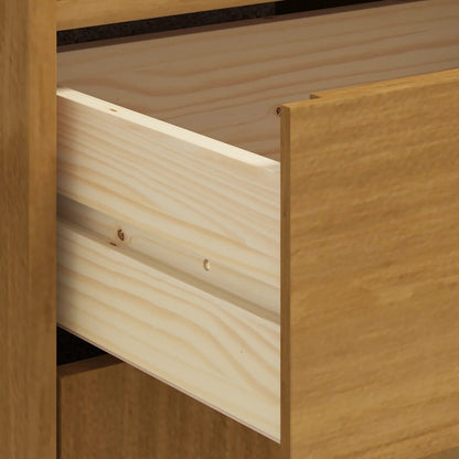 Highboard with Glass Door "FLAM" 92x40x122,5 cm Solid Wood Pine
