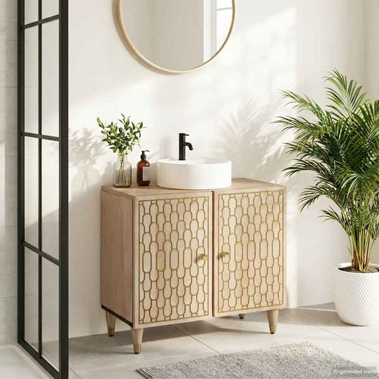 Bathroom Sink Cabinet 62x33x58 cm Solid Wood Mango