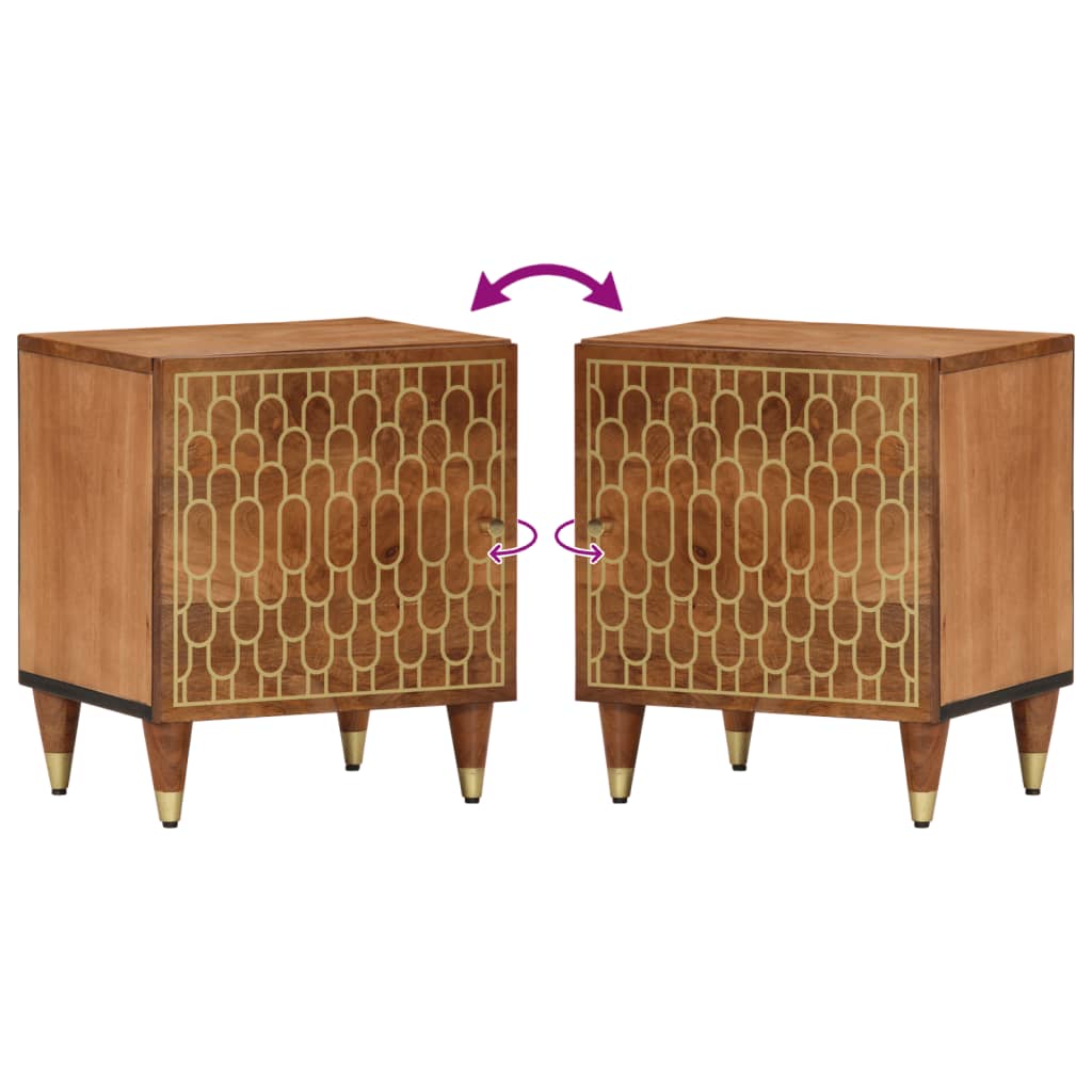 Bedside Cabinets 2 pcs 40x33x46 cm Solid Wood Mango
