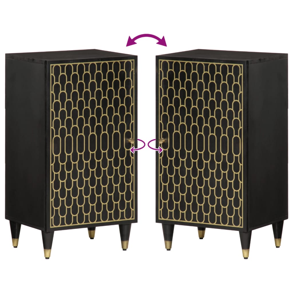 Side Cabinet | Black | Solid mango wood, engineered wood