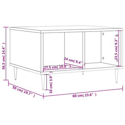 Coffee Table High Gloss White 60x50x36.5 cm Engineered Wood