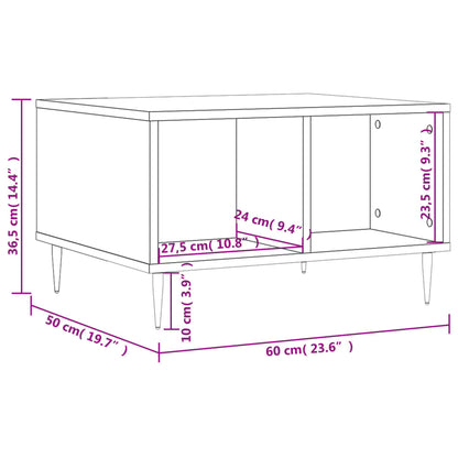 Coffee Table Grey Sonoma 60x50x36.5 cm Engineered Wood