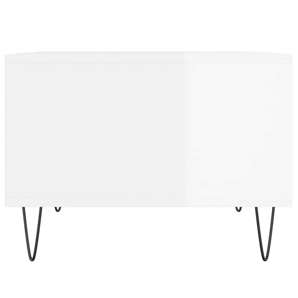 Coffee Table High Gloss White 60x50x36.5 cm Engineered Wood