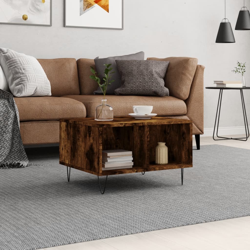 Coffee Table Smoked Oak 60x50x36.5 cm Engineered Wood