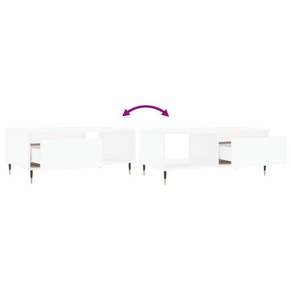 Coffee Table White 90x50x36.5 cm Engineered Wood