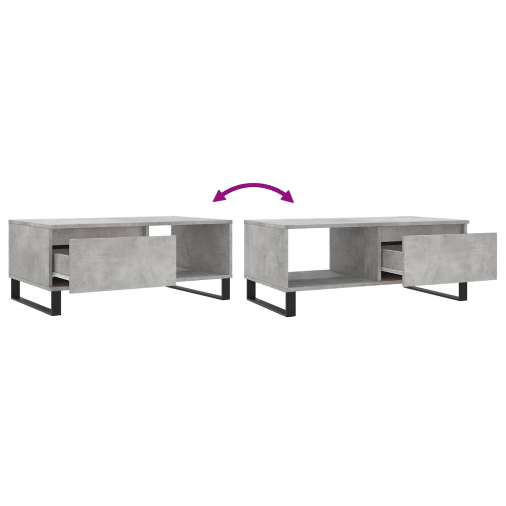 Coffee Table Concrete Grey 90x50x36,5 cm Engineered Wood