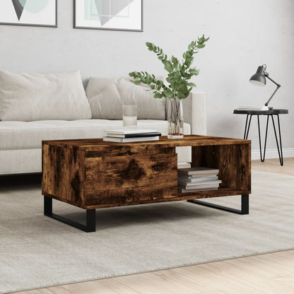 Coffee Table Smoked Oak 90x50x36,5 cm Engineered Wood