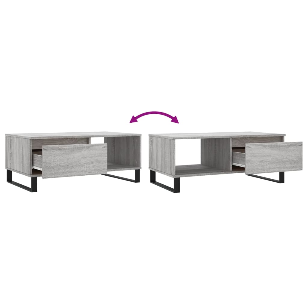 Coffee Table Grey Sonoma 90x50x36,5 cm Engineered Wood