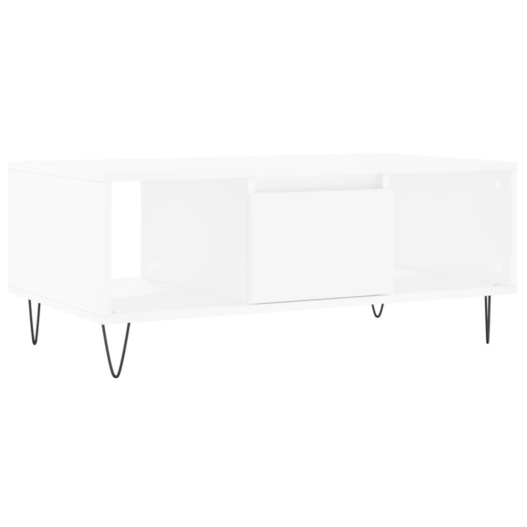 Coffee Table White 90x50x36.5 cm Engineered Wood