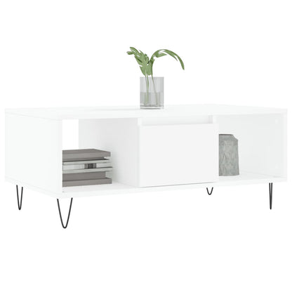 Coffee Table White 90x50x36.5 cm Engineered Wood