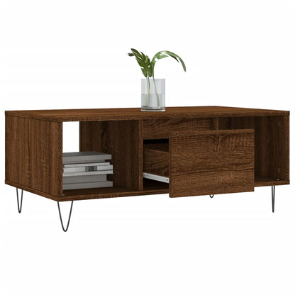 Coffee Table Brown Oak 90x50x36.5 cm Engineered Wood