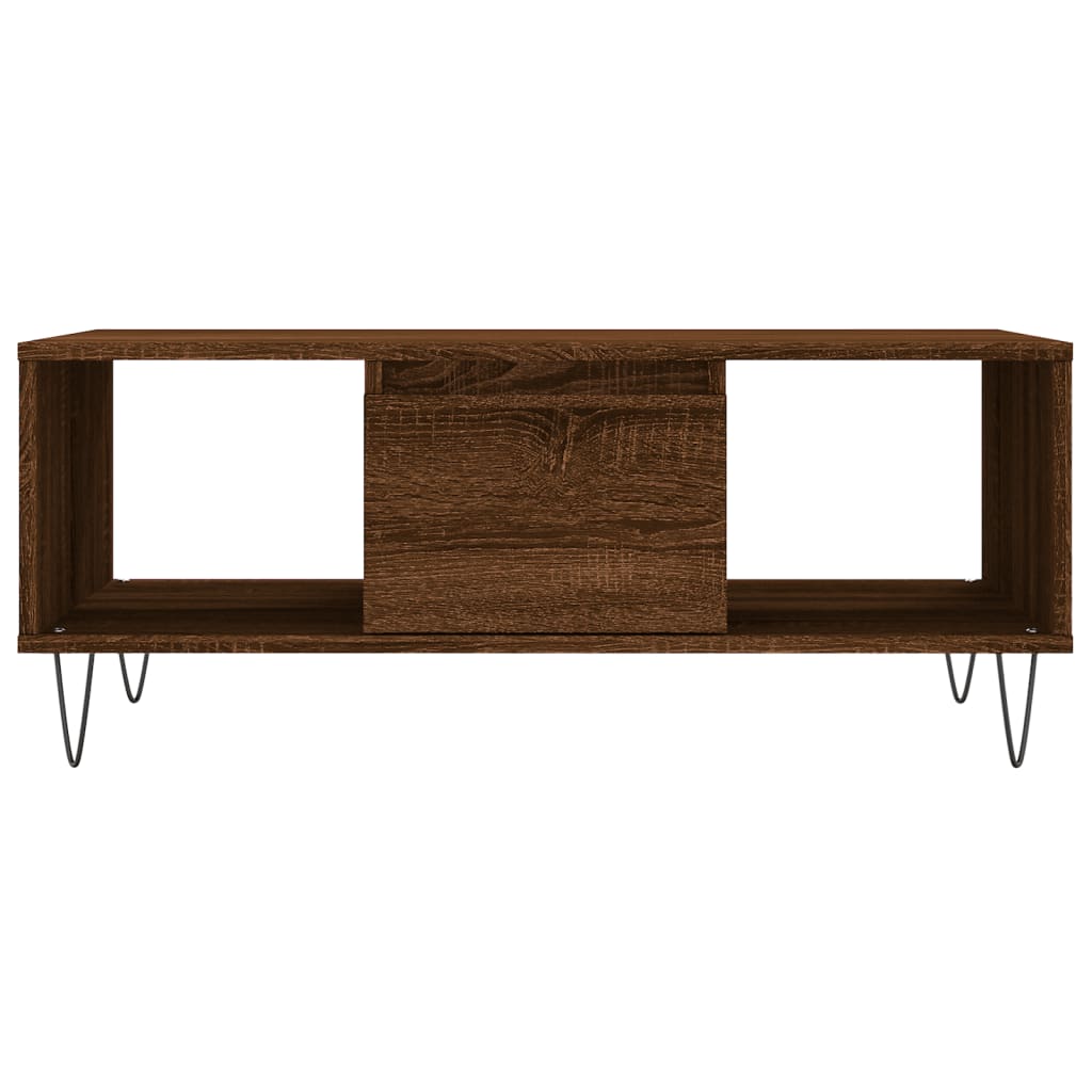 Coffee Table Brown Oak 90x50x36.5 cm Engineered Wood
