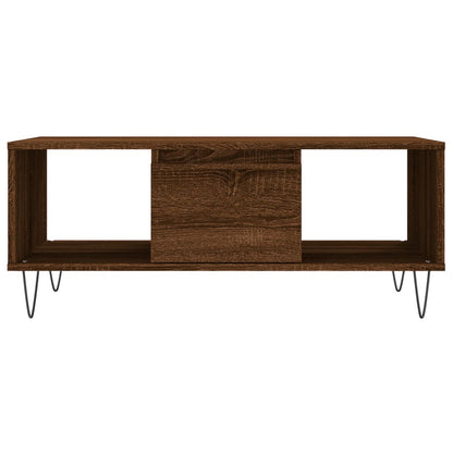 Coffee Table Brown Oak 90x50x36.5 cm Engineered Wood