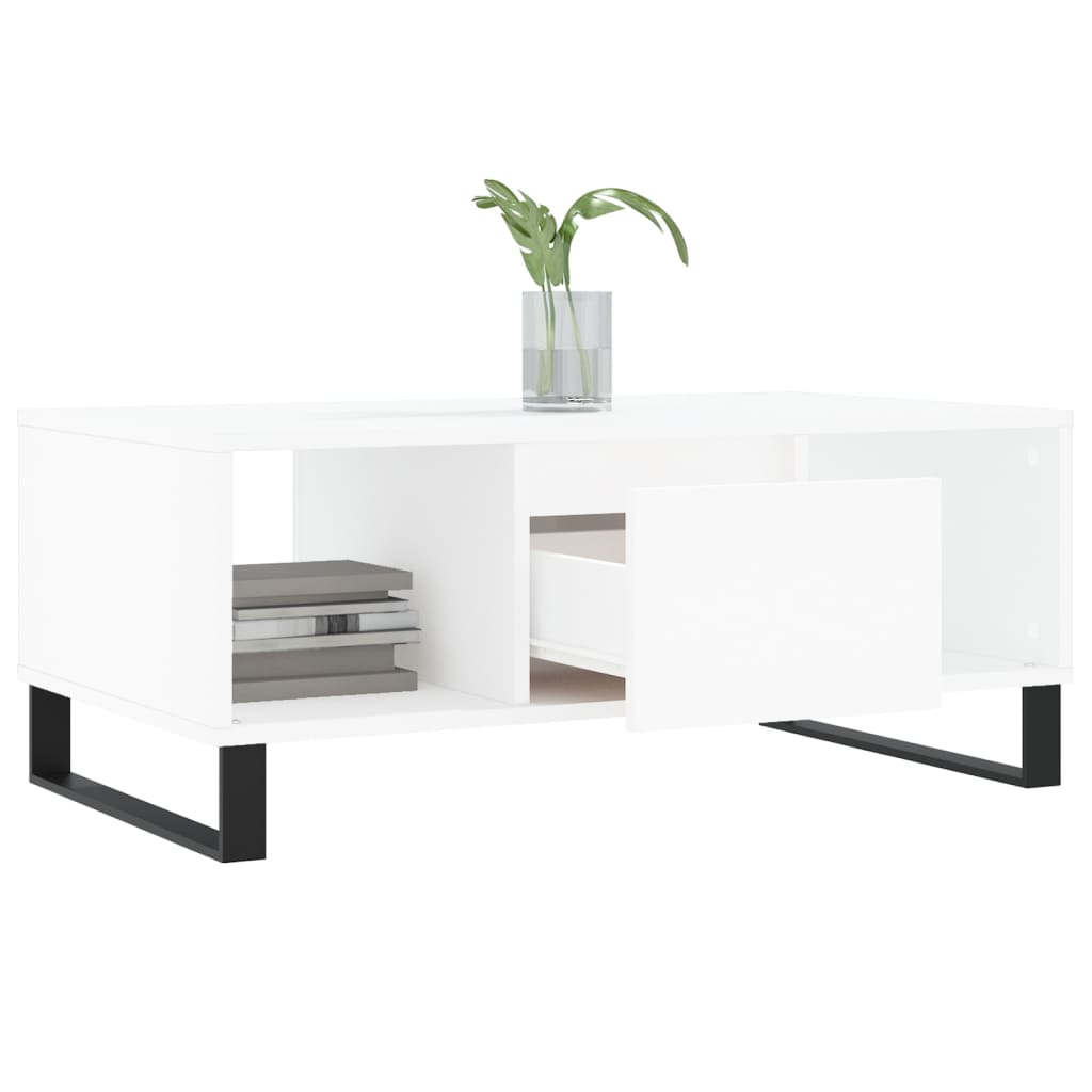 Coffee Table White 90x50x36.5 cm Engineered Wood