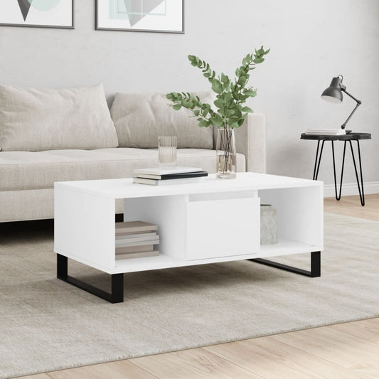 Coffee Table White 90x50x36,5 cm Engineered Wood