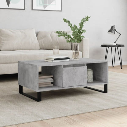 Coffee Table Concrete Grey 90x50x36,5 cm Engineered Wood