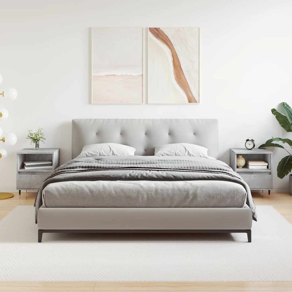 Bedside Cabinets 2 pcs Concrete Grey 40x35x50 cm Engineered Wood