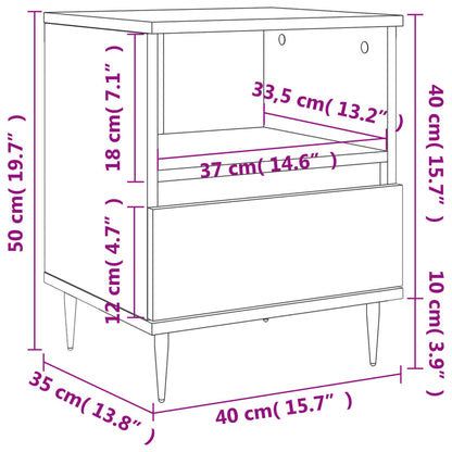 Bedside Cabinet Grey Sonoma 40x35x50 cm Engineered Wood